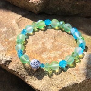 Mermaid Glass Stretch Bracelet